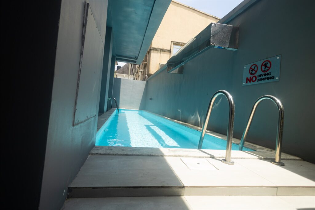 Brum Height 6: Swimming pool entrance steps and metal ladder